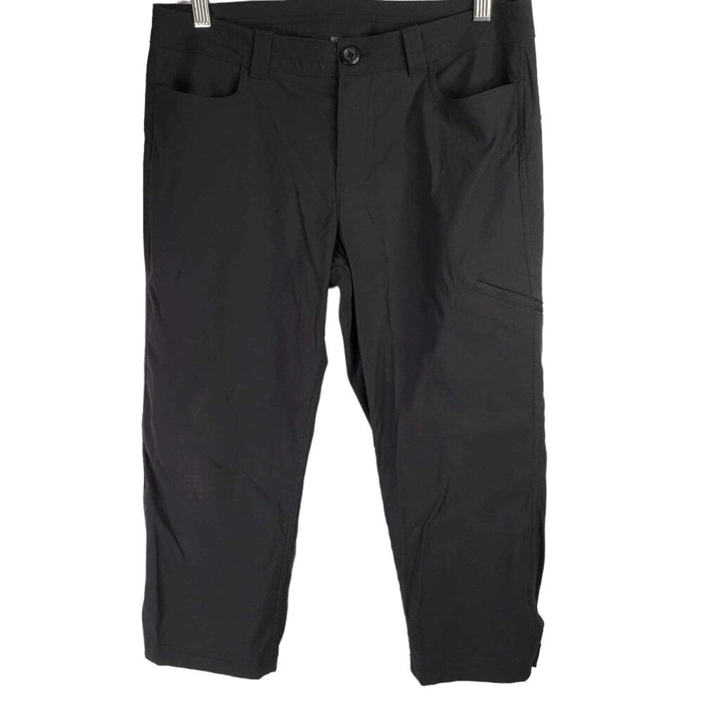 Eddie Bauer Pants Women's 8 Black Straight Leg Hiking Crop Nylon Gorpcore
